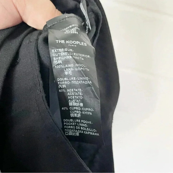 The Kooples Women’s Wide Tapered Cuffed High Rise Black Wool Trousers Waist 34” - Picture 9 of 11